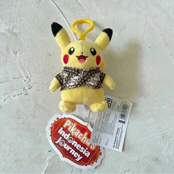 Pokemon Pikachu Plush Keychain 5 Inch Berkemeja Batik Xatu Ship From USA - Picture 1 of 10